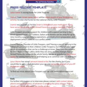 Fundraising Press Release template