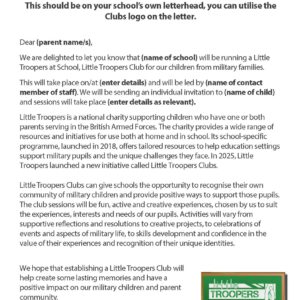 Little Troopers Club - Parent Letter Template