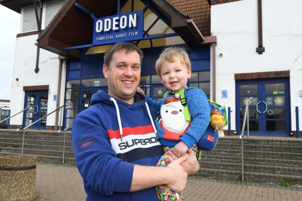 Pictured is a free cinema screening of The Polar Express for military families at the Odeon in Port Solent. Held by Little Troopers, a charity that supports all children who have parents serving in the British Armed Forces. Every year they run a Christmas Smiles campaign, which aims to bring smiles to the faces of as many military children as possible.

L-R Jonny Atterton 34 with son Lachie Atterton 2

Please credit: Paul Jacobs/pictureexclusive.com