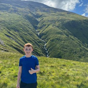 Alex climbing Ben Nevis