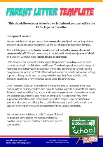 LT_SCHOOLS 2025 - Parent letter template